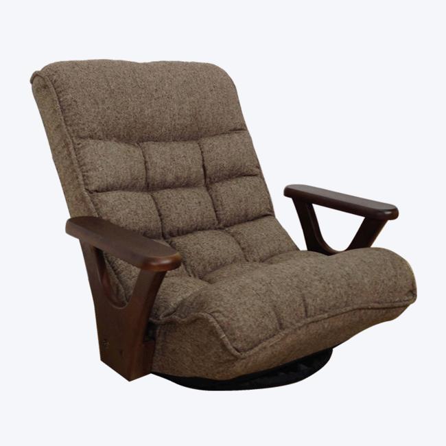 Folding and rotating recliner with armrests 177-F