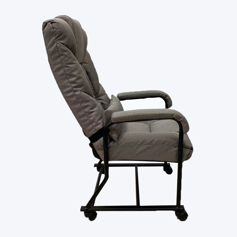Movable folding recliner steel armchair with lumbar support and universal wheels FZ031-MD