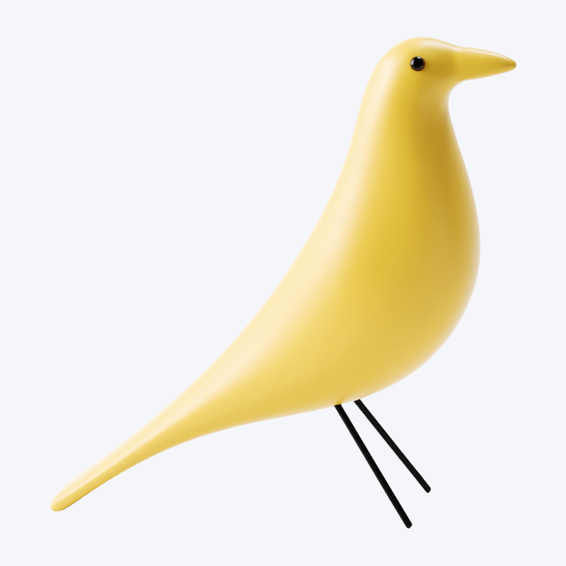 Designer's creative design home decoration wood carving yellow bird