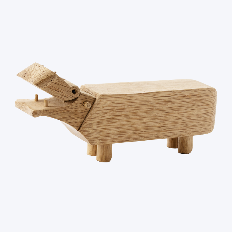Creative design crafts log color wooden hippo ornaments