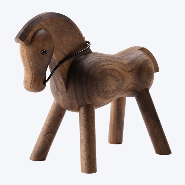 Creative design crafts dark brown wooden horse ornaments-S