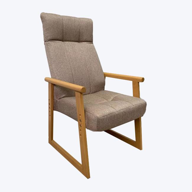 Foldable recliner wooden armchair with headrest 772