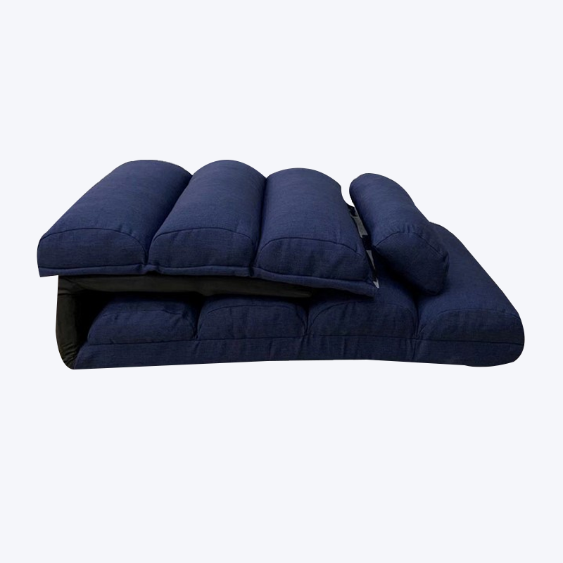 Dark blue simple classic adjustable floor chair with headrest, lumbar pillow and footrest 313K