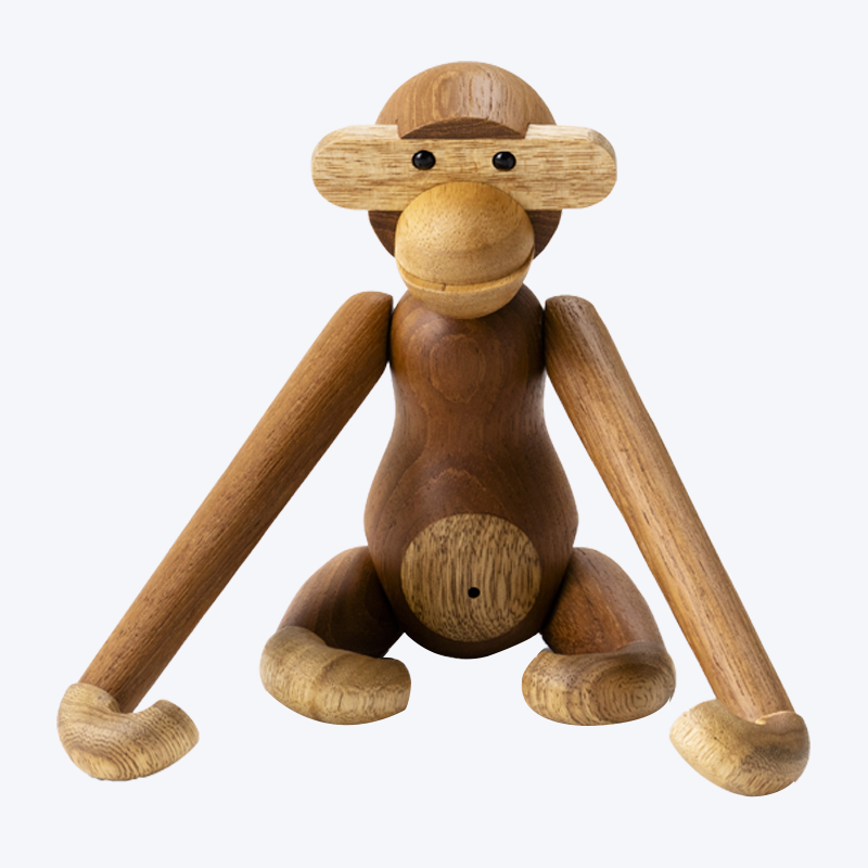 Designer's creative design Small wooden monkey